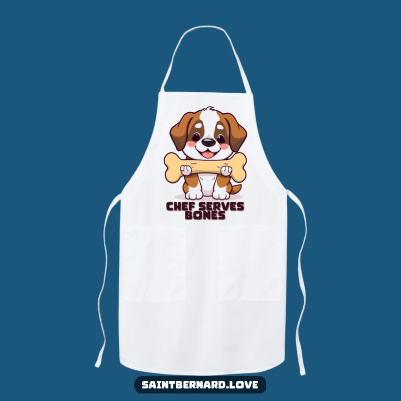 Funny Saint Bernard Apron: Generous Chef Pup - Kitchen Wear for Kind Cooks Gift