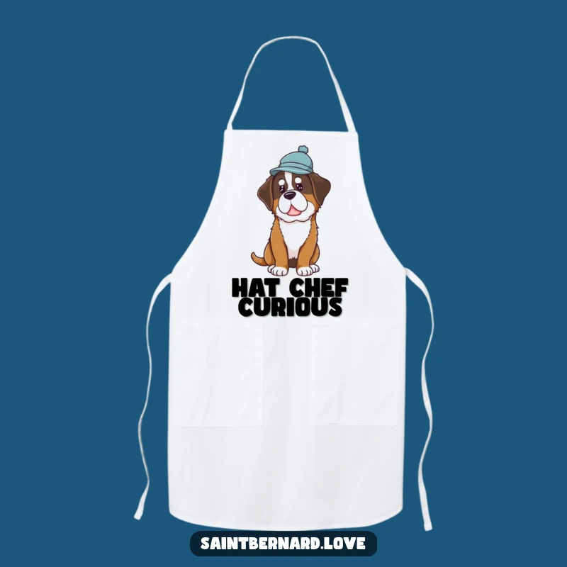 Funny Saint Bernard Hat Apron: Curious Cook, Kitchen Fun, Perfect Gift