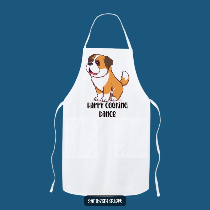 Funny Saint Bernard Tail Wag Apron - Chef's Joy, Shake Style