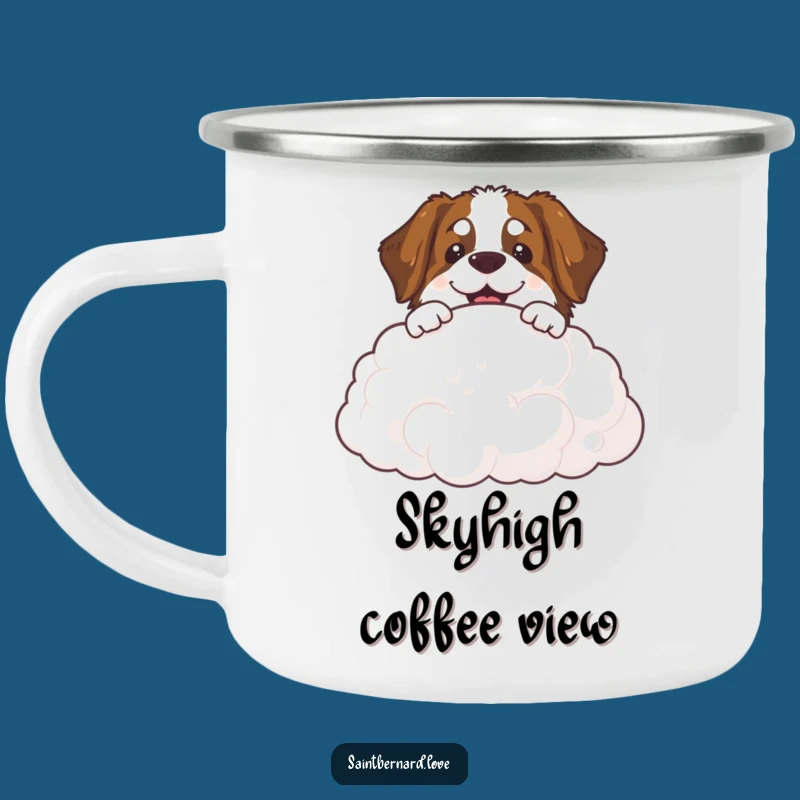 Funny Saint Bernard Cloud Camping Mug - Your Heavenly Companion for Adventures!