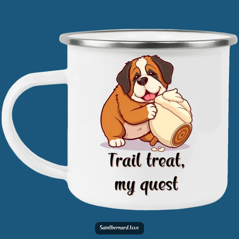 Funny Saint Bernard Ice Cream Camping Mug: Adventure Fuelled by Dessert