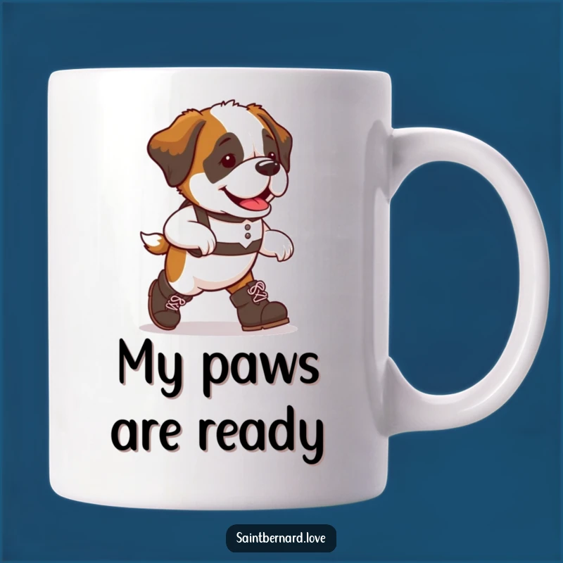 Funny Saint Bernard in Big Boots Mug - Adorable Dog Lover Gift for Pet Parents