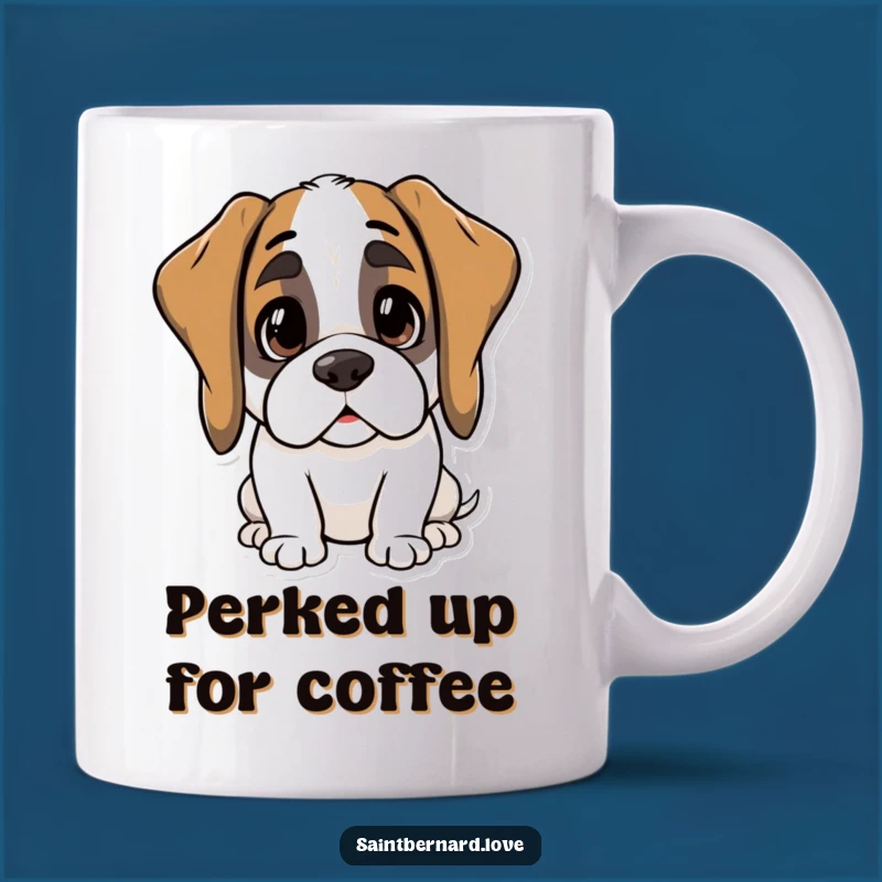 Funny Kawaii Saint Bernard Mug - Curious Dog Gift for Pet Lovers