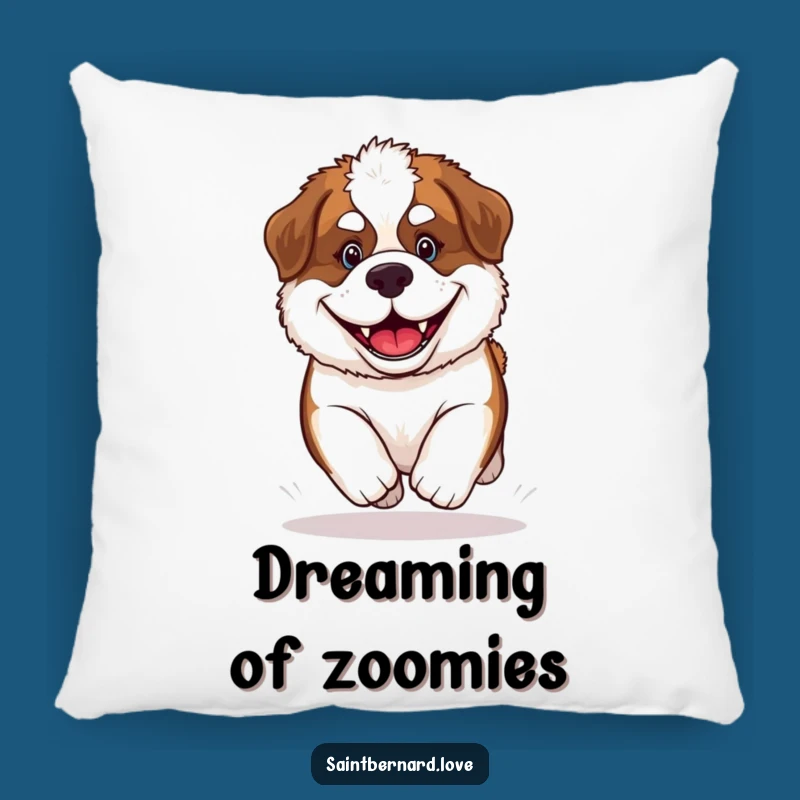 Funny Saint Bernard Puppy Pillow: Soft Cuddle Buddy, Grinning Dog, Great Gift