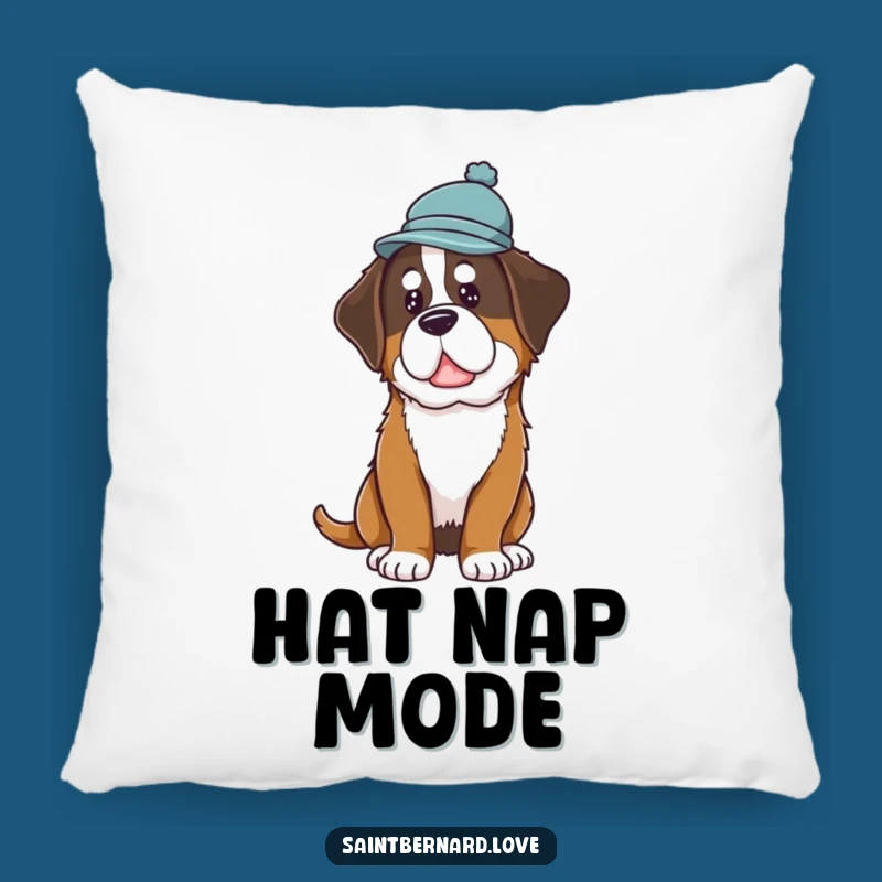 Funny Saint Bernard Hat Pillow: Soft Curiosity, Cozy Decor, Great Gift