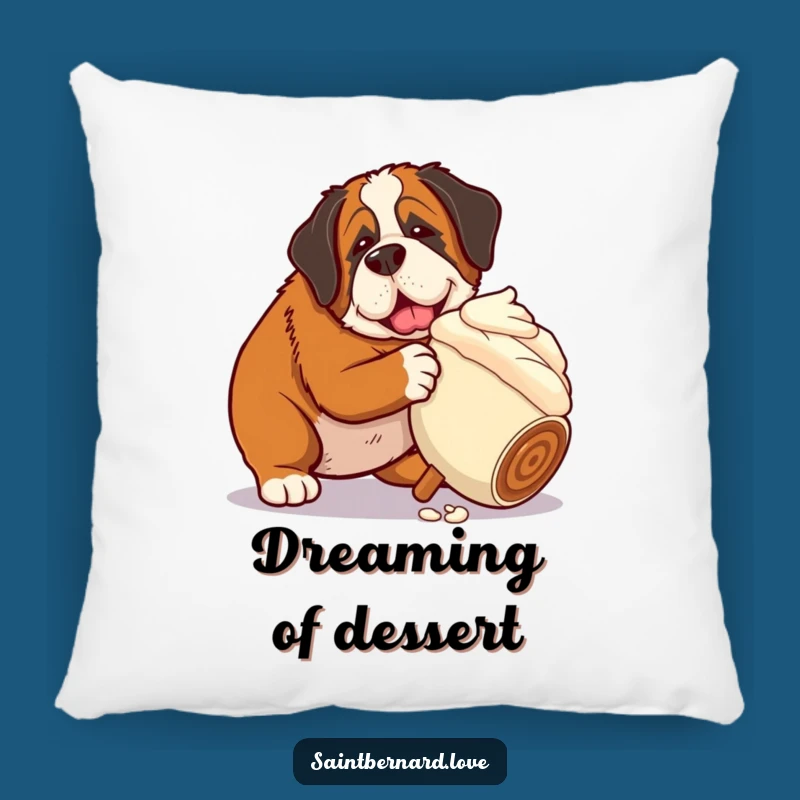 Funny Saint Bernard Ice Cream Pillow: Cuddle with Sweet, Hilarious Comfort