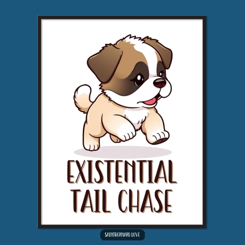 Funny Saint Bernard Poster: Decorate with puppy joy, a perfect funny gift!