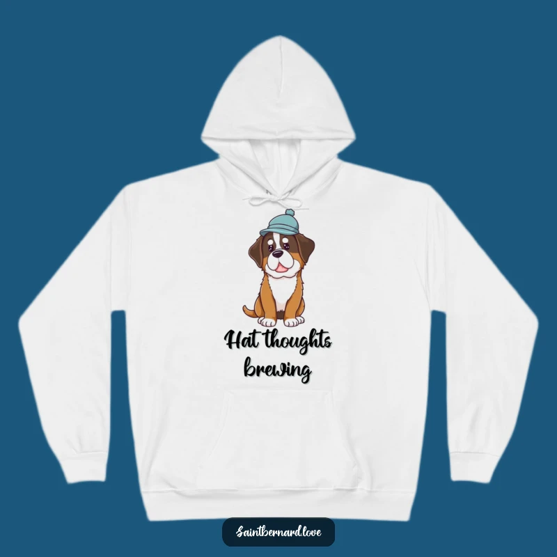 Cozy Funny Saint Bernard Hat Hoodie: Curious Pup, Warm Style, Great Gift
