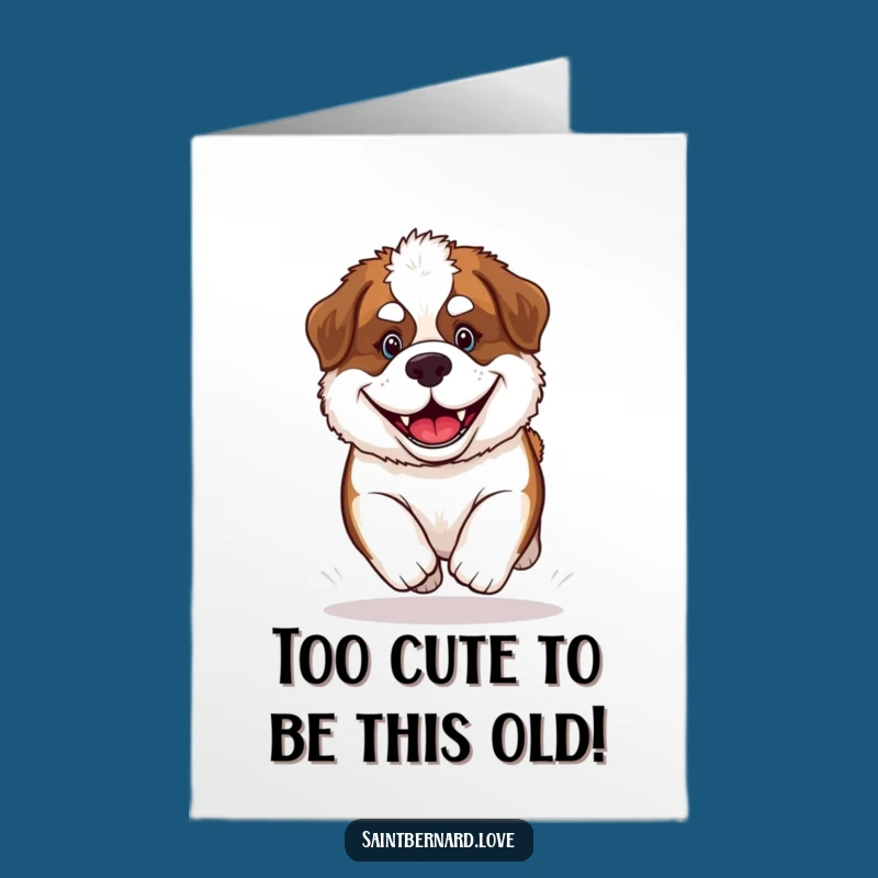 Free Printable Birthday Card: Funny Saint Bernard Puppy Gift, Fast & Cheerful Downloadable