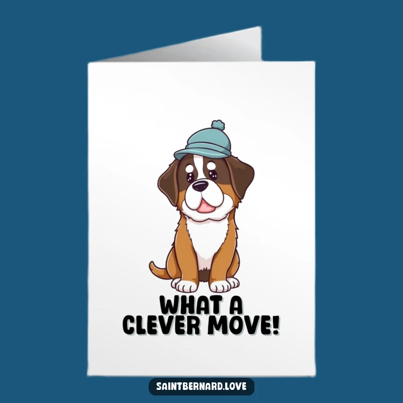 Free Printable Congrats Card: Dapper Saint Bernard, Hat Tilt, Downloadable Message