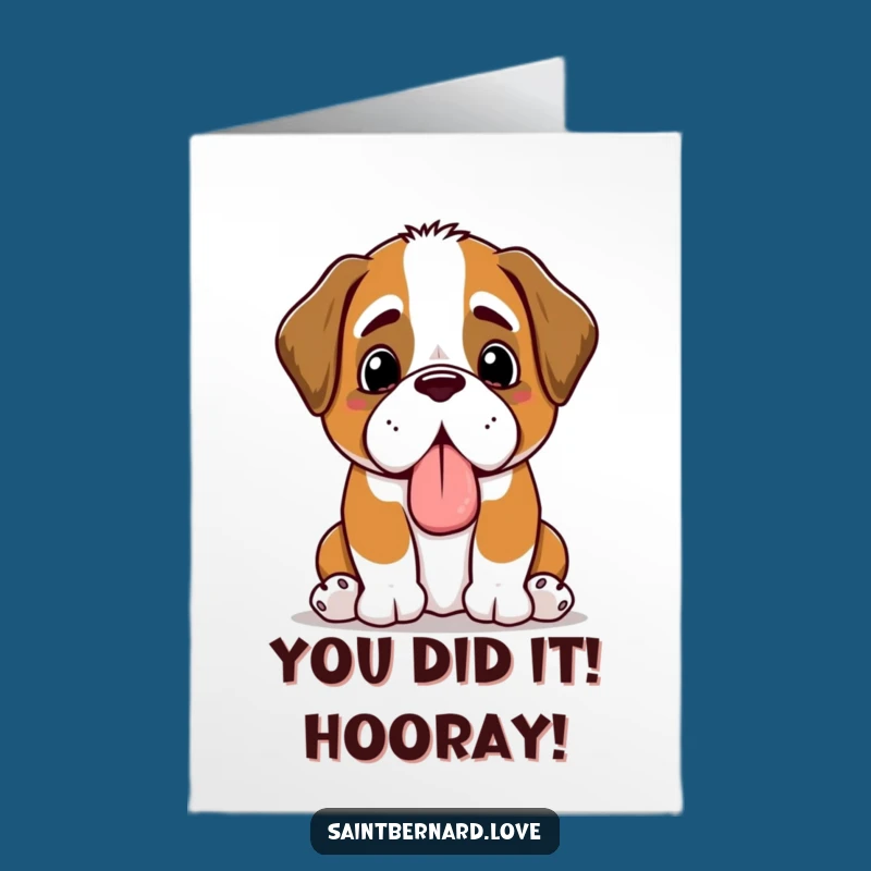 Free Printable Congrats Card: Saint Bernard's Slobbery Toy - DIY Downloadable Gift