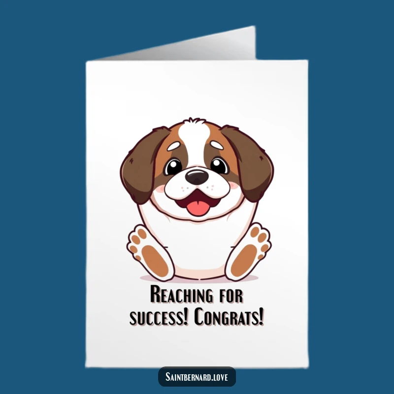 Free Printable Congrats Card: Excited St. Bernard, Funny Downloadable Gift