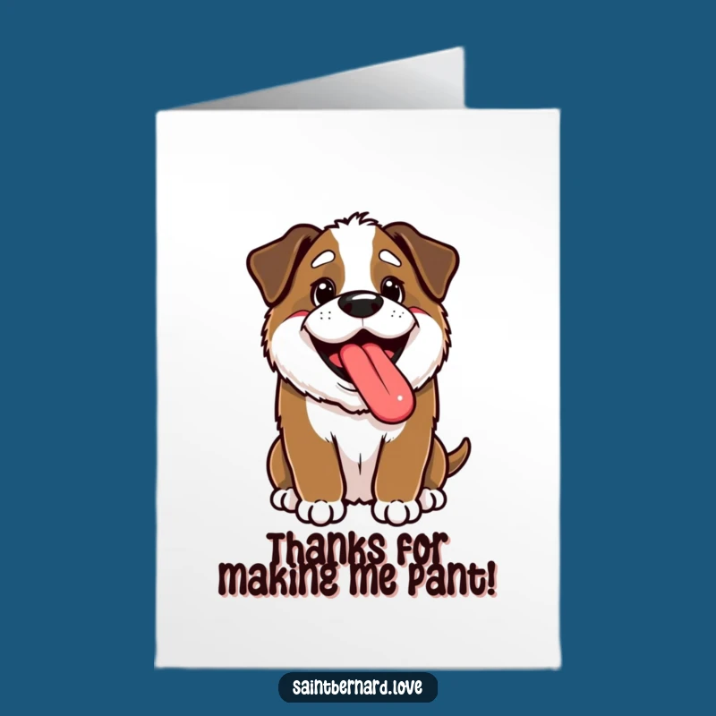 Free Printable Thank You Card: Happy Kawaii Saint Bernard - Downloadable Gift