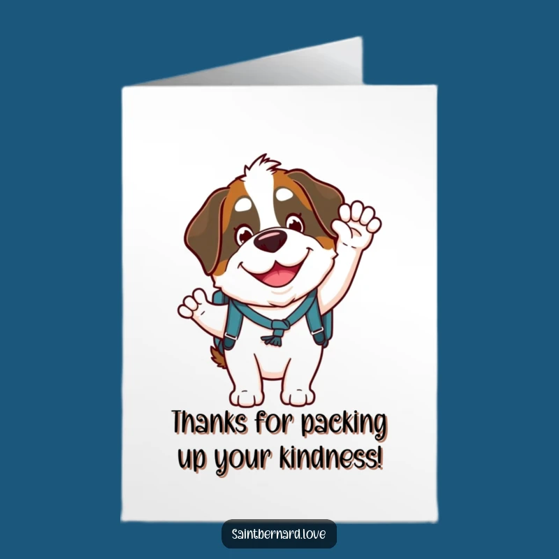 Happy Saint Bernard Free Printable Thank You Card - Grateful Dog Downloadable Gift