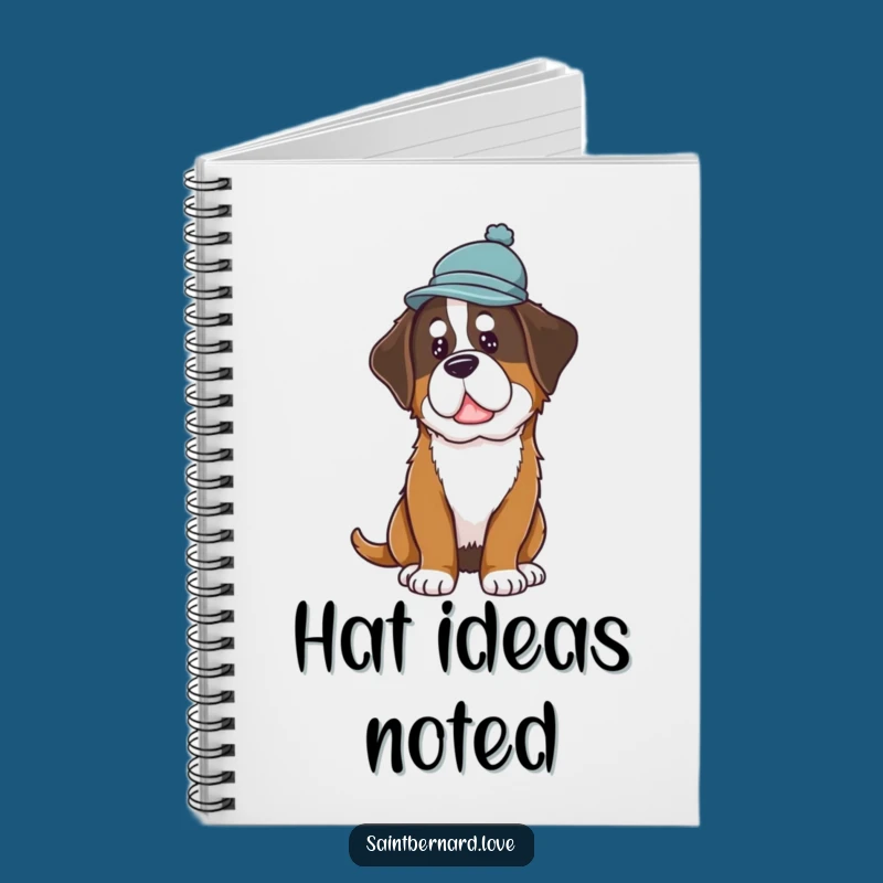 Funny Saint Bernard Hat Notebook: Curious Dog, Jot Down Thoughts, Perfect Gift