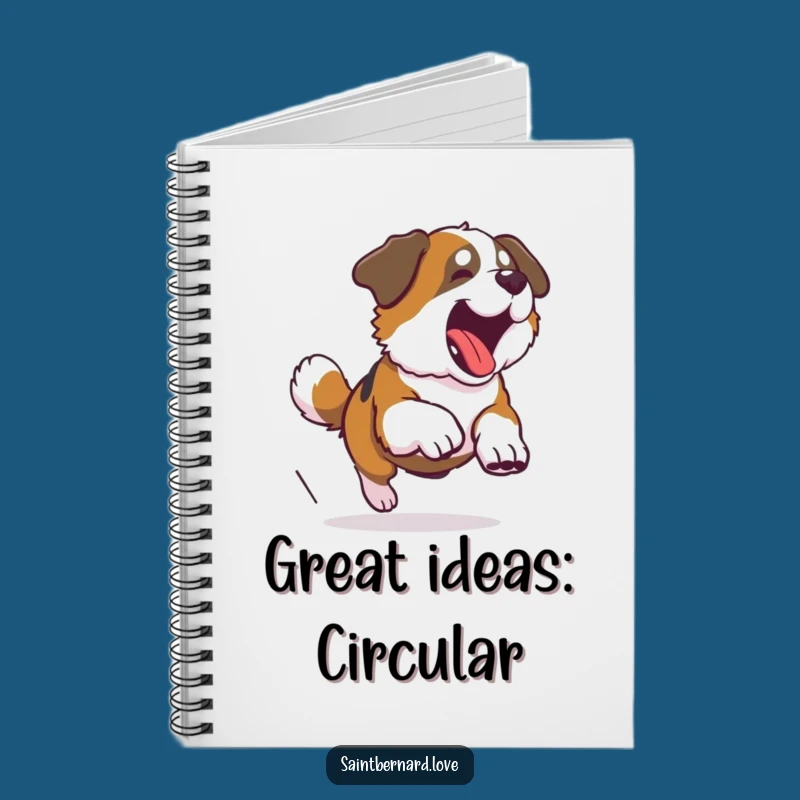 Funny Saint Bernard Tail Chase Notebook - Jot Down Fun Ideas