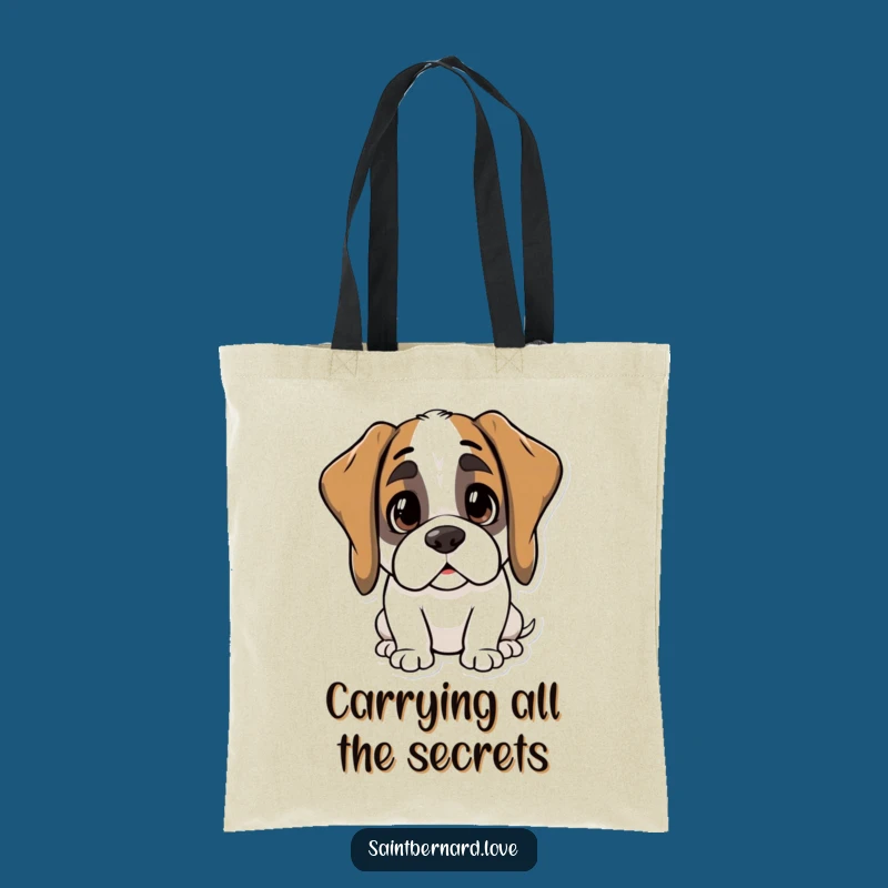 Funny Kawaii Saint Bernard Tote Bag - Curious Ears Pet Gift