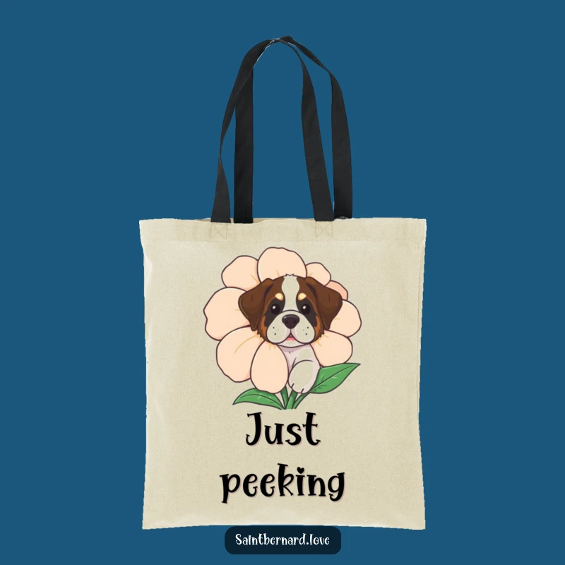 Funny Curious Saint Bernard Tote Bag - Playful Dog Accessory, Great Funny Gift